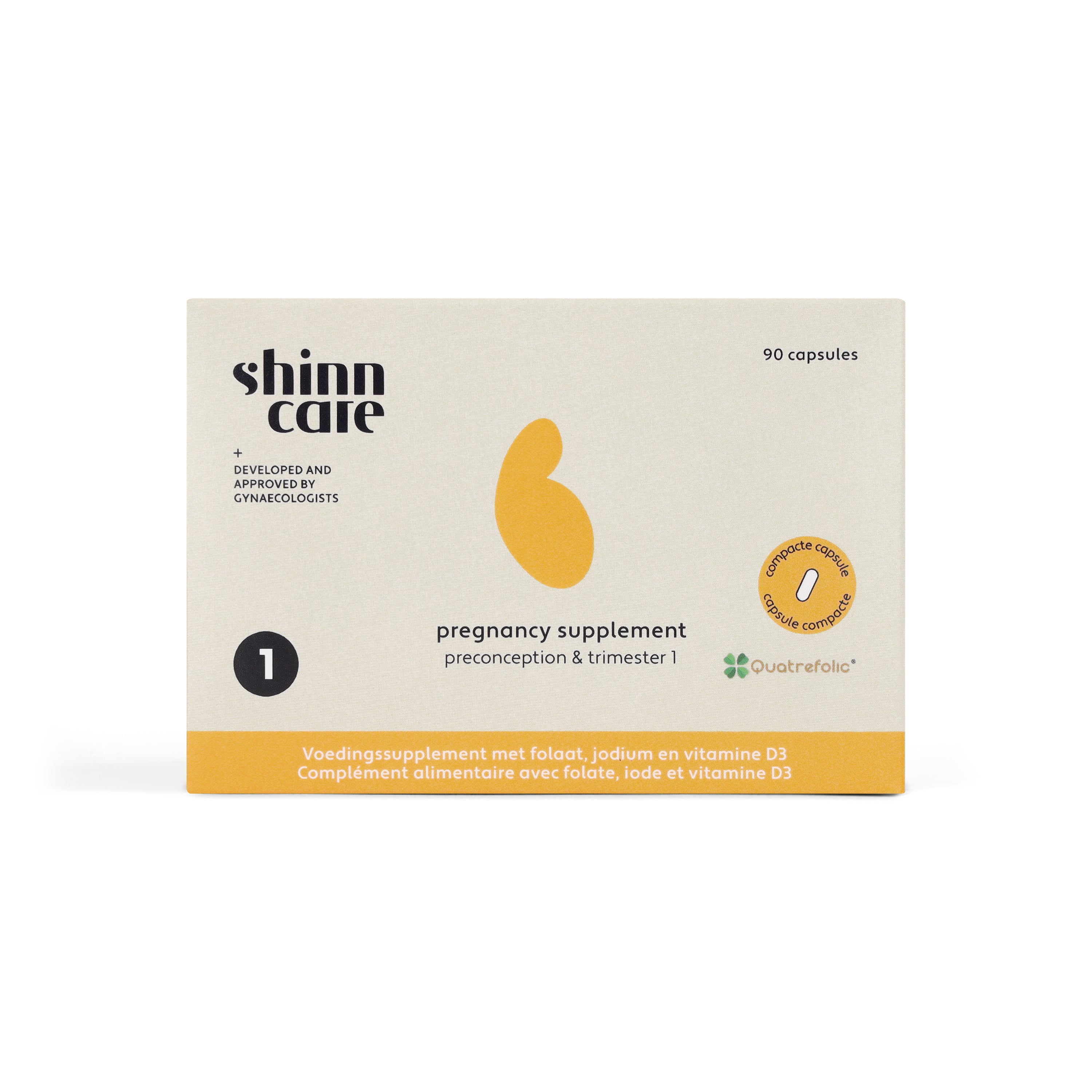 vooraanzicht packaging shinncare zwangerschapssupplement 1